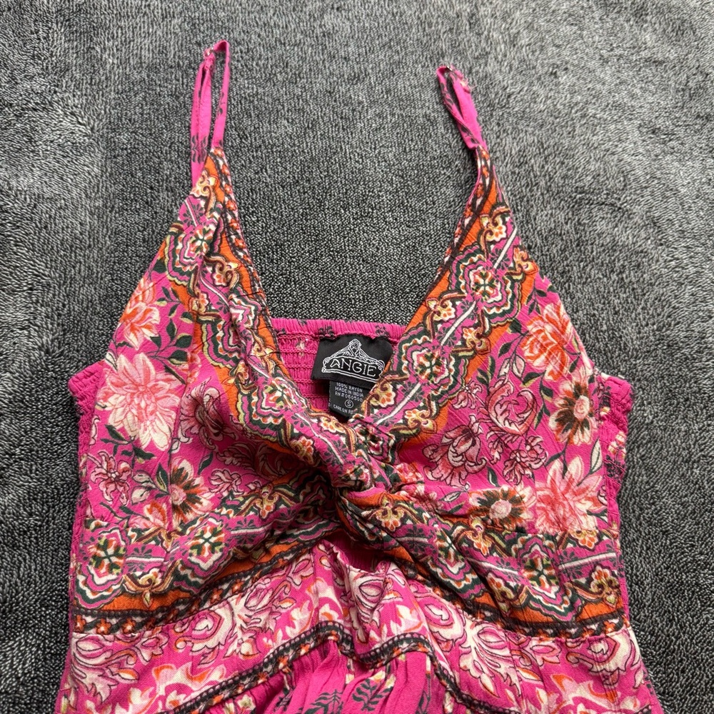 Angie Twist Front Maxi Dress - Fuchsia - Picture 15 of 16